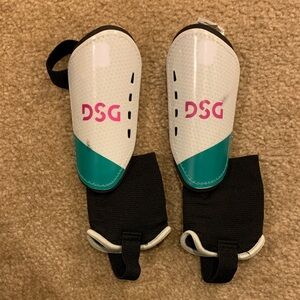 DSG Teal and White Protective Shin Guards